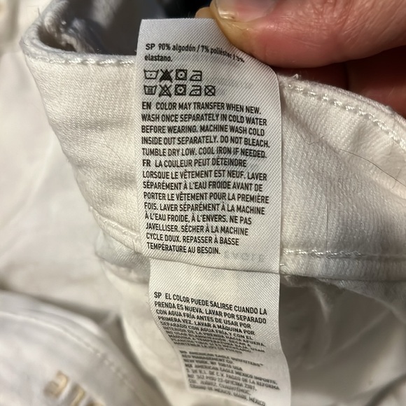 American Eagle Super Stretch Denim Mini Skirt Size 12 Classic White Frayed Hem - Picture 11 of 11